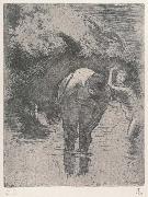 Three woman bathing, Camille Pissarro